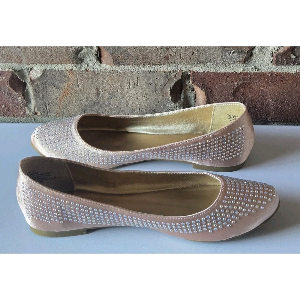 Candie's Sparkle Blush Pink Rhinestone Ballet Flats Women's Size 7.5M Slip-on - Picture 3 of 7